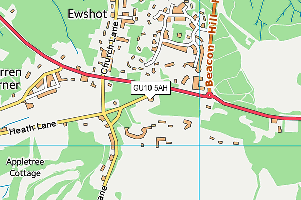 GU10 5AH map - OS VectorMap District (Ordnance Survey) GU10 5AH map - OS VectorMap District (Ordnance Survey)