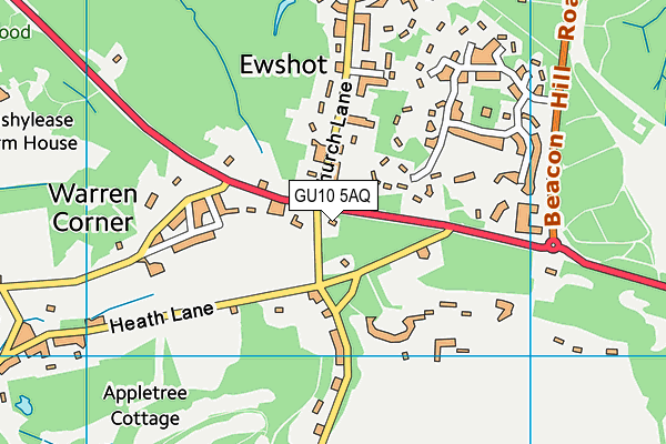 GU10 5AQ map - OS VectorMap District (Ordnance Survey) GU10 5AQ map - OS VectorMap District (Ordnance Survey)