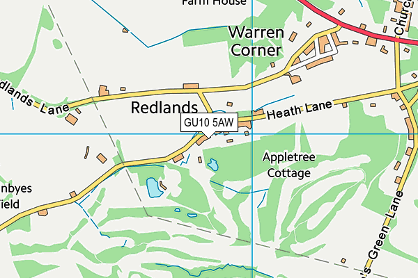 GU10 5AW map - OS VectorMap District (Ordnance Survey) GU10 5AW map - OS VectorMap District (Ordnance Survey)