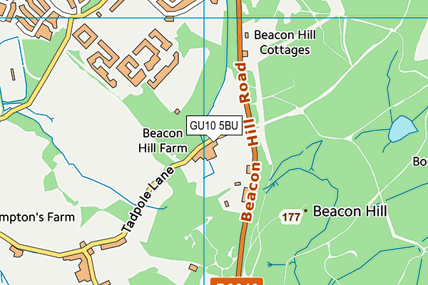 GU10 5BU map - OS VectorMap District (Ordnance Survey) GU10 5BU map - OS VectorMap District (Ordnance Survey)