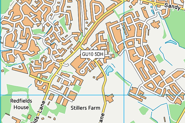 GU10 5DH map - OS VectorMap District (Ordnance Survey) GU10 5DH map - OS VectorMap District (Ordnance Survey)