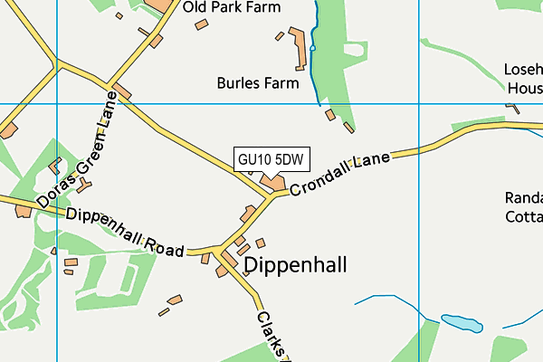 GU10 5DW map - OS VectorMap District (Ordnance Survey) GU10 5DW map - OS VectorMap District (Ordnance Survey)
