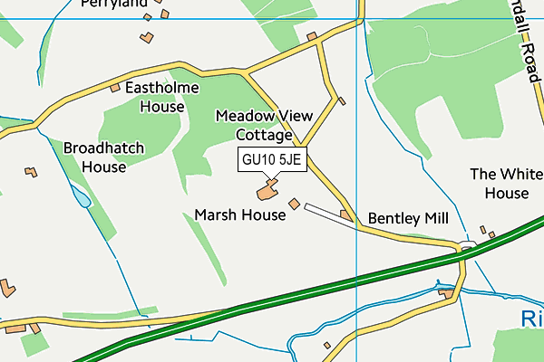 GU10 5JE map - OS VectorMap District (Ordnance Survey) GU10 5JE map - OS VectorMap District (Ordnance Survey)