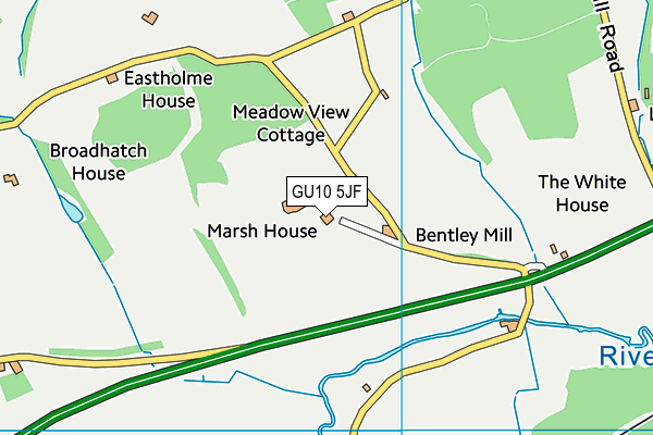 GU10 5JF map - OS VectorMap District (Ordnance Survey) GU10 5JF map - OS VectorMap District (Ordnance Survey)