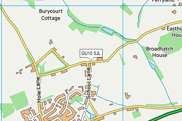 GU10 5JL map - OS VectorMap District (Ordnance Survey) GU10 5JL map - OS VectorMap District (Ordnance Survey)