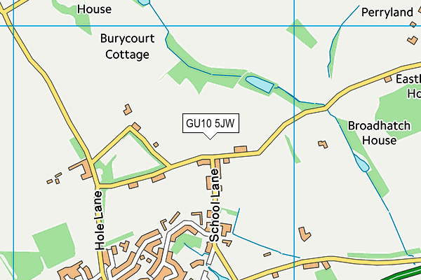 GU10 5JW map - OS VectorMap District (Ordnance Survey) GU10 5JW map - OS VectorMap District (Ordnance Survey)