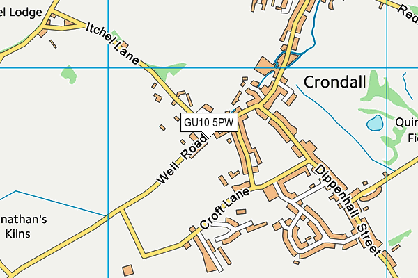 GU10 5PW map - OS VectorMap District (Ordnance Survey) GU10 5PW map - OS VectorMap District (Ordnance Survey)