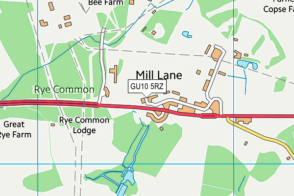 GU10 5RZ map - OS VectorMap District (Ordnance Survey) GU10 5RZ map - OS VectorMap District (Ordnance Survey)