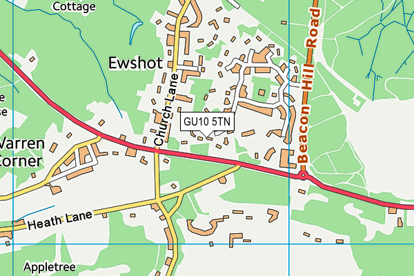 GU10 5TN map - OS VectorMap District (Ordnance Survey) GU10 5TN map - OS VectorMap District (Ordnance Survey)