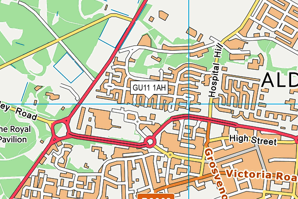 GU11 1AH map - OS VectorMap District (Ordnance Survey) GU11 1AH map - OS VectorMap District (Ordnance Survey)
