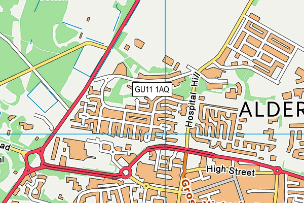 GU11 1AQ map - OS VectorMap District (Ordnance Survey) GU11 1AQ map - OS VectorMap District (Ordnance Survey)