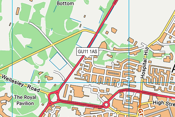 GU11 1AS map - OS VectorMap District (Ordnance Survey) GU11 1AS map - OS VectorMap District (Ordnance Survey)