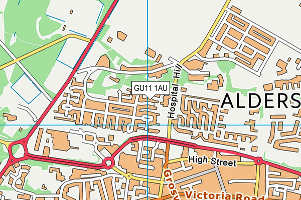 GU11 1AU map - OS VectorMap District (Ordnance Survey) GU11 1AU map - OS VectorMap District (Ordnance Survey)