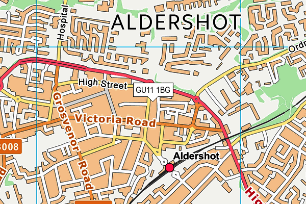 GU11 1BG map - OS VectorMap District (Ordnance Survey)
