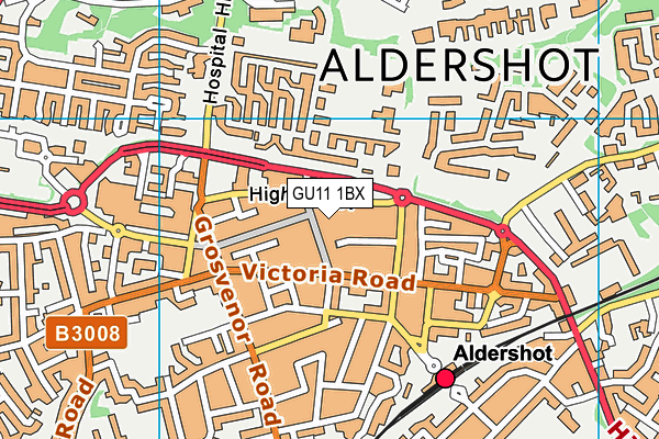 GU11 1BX map - OS VectorMap District (Ordnance Survey) GU11 1BX map - OS VectorMap District (Ordnance Survey)