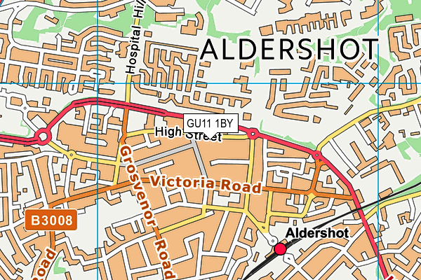 GU11 1BY map - OS VectorMap District (Ordnance Survey)