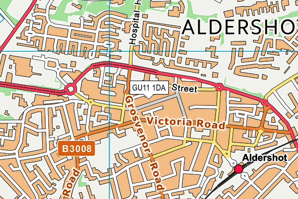 GU11 1DA map - OS VectorMap District (Ordnance Survey) GU11 1DA map - OS VectorMap District (Ordnance Survey)