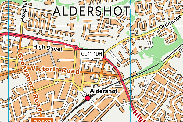 GU11 1DH map - OS VectorMap District (Ordnance Survey) GU11 1DH map - OS VectorMap District (Ordnance Survey)