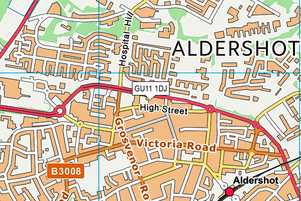 GU11 1DJ map - OS VectorMap District (Ordnance Survey) GU11 1DJ map - OS VectorMap District (Ordnance Survey)