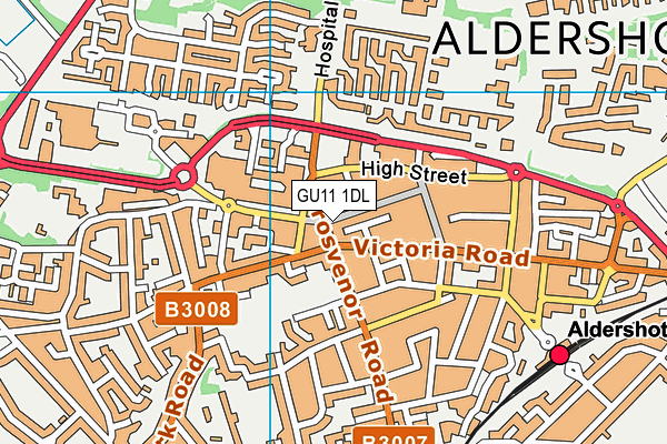 GU11 1DL map - OS VectorMap District (Ordnance Survey) GU11 1DL map - OS VectorMap District (Ordnance Survey)