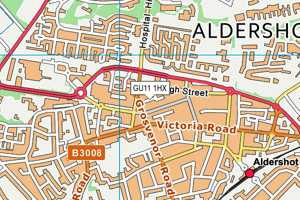 GU11 1HX map - OS VectorMap District (Ordnance Survey) GU11 1HX map - OS VectorMap District (Ordnance Survey)
