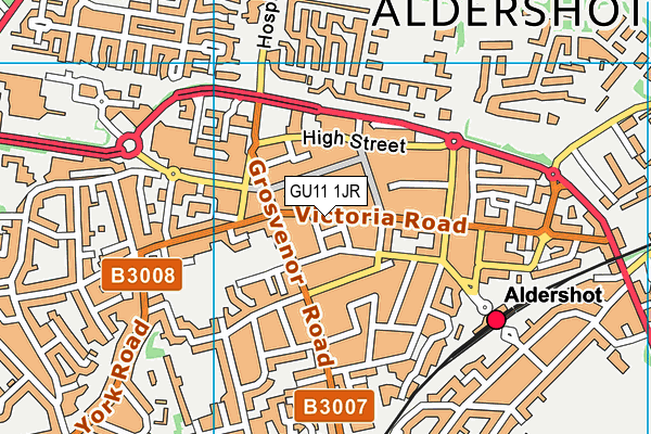 GU11 1JR map - OS VectorMap District (Ordnance Survey) GU11 1JR map - OS VectorMap District (Ordnance Survey)