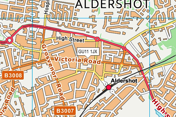 GU11 1JX map - OS VectorMap District (Ordnance Survey)