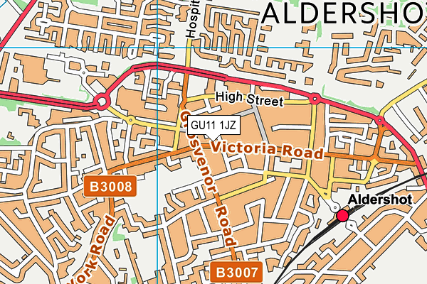 GU11 1JZ map - OS VectorMap District (Ordnance Survey) GU11 1JZ map - OS VectorMap District (Ordnance Survey)