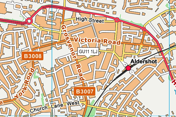 GU11 1LJ map - OS VectorMap District (Ordnance Survey)