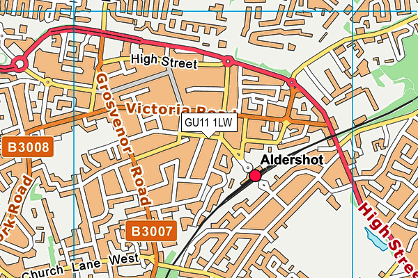 GU11 1LW map - OS VectorMap District (Ordnance Survey)
