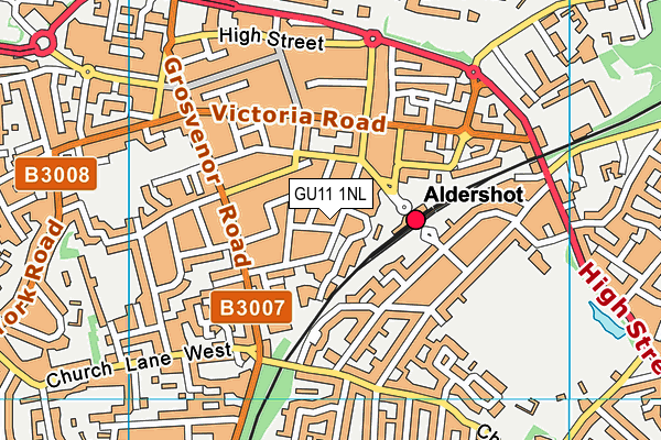 GU11 1NL map - OS VectorMap District (Ordnance Survey)