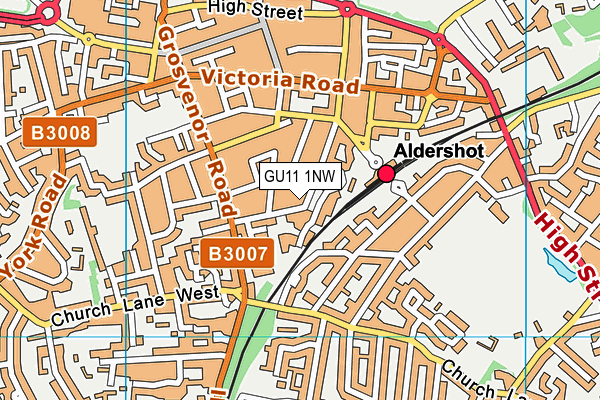 GU11 1NW map - OS VectorMap District (Ordnance Survey)