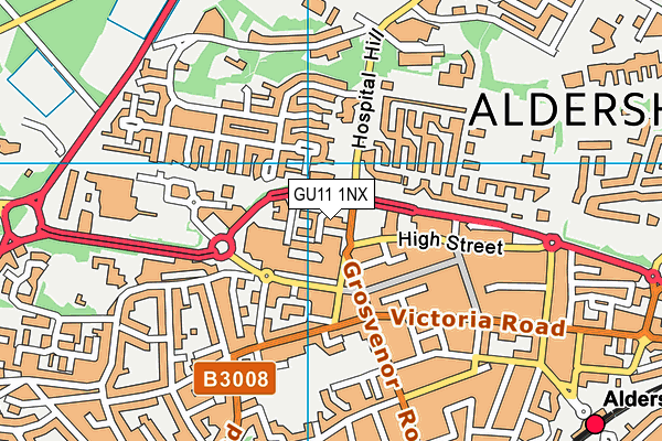 GU11 1NX map - OS VectorMap District (Ordnance Survey) GU11 1NX map - OS VectorMap District (Ordnance Survey)