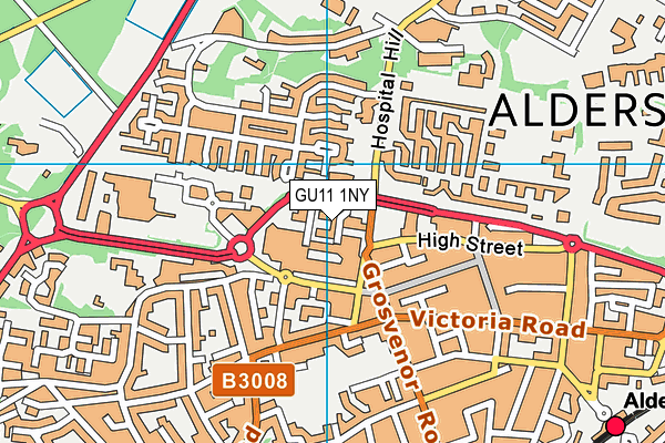 GU11 1NY map - OS VectorMap District (Ordnance Survey) GU11 1NY map - OS VectorMap District (Ordnance Survey)