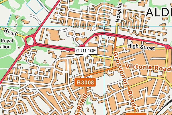 GU11 1QE map - OS VectorMap District (Ordnance Survey) GU11 1QE map - OS VectorMap District (Ordnance Survey)