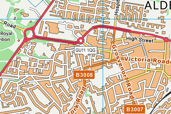 GU11 1QG map - OS VectorMap District (Ordnance Survey) GU11 1QG map - OS VectorMap District (Ordnance Survey)