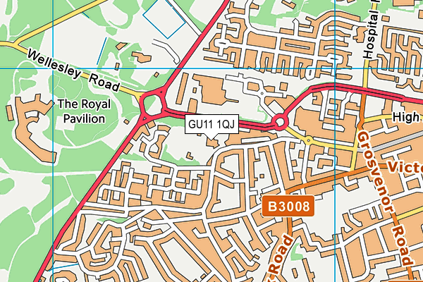 GU11 1QJ map - OS VectorMap District (Ordnance Survey) GU11 1QJ map - OS VectorMap District (Ordnance Survey)