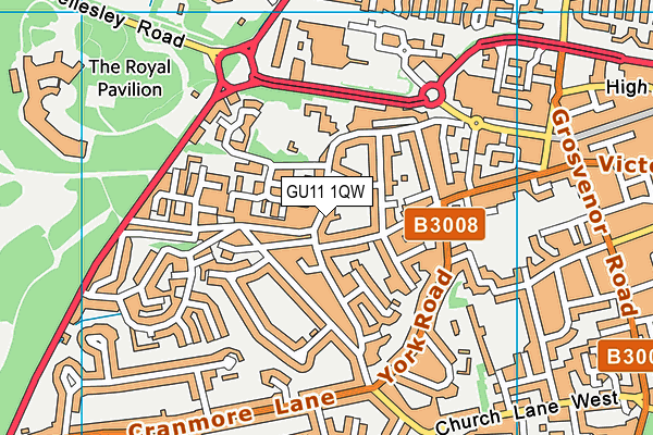 GU11 1QW map - OS VectorMap District (Ordnance Survey) GU11 1QW map - OS VectorMap District (Ordnance Survey)