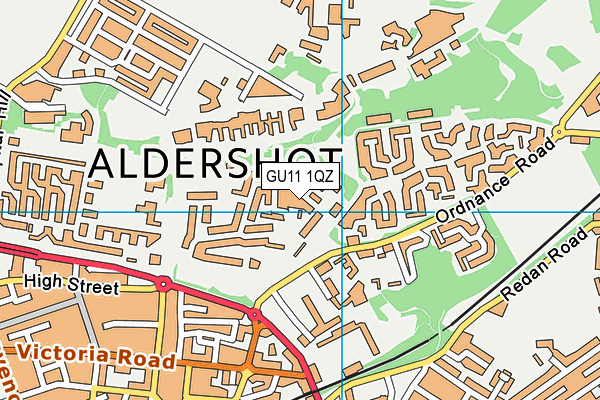 GU11 1QZ map - OS VectorMap District (Ordnance Survey) GU11 1QZ map - OS VectorMap District (Ordnance Survey)