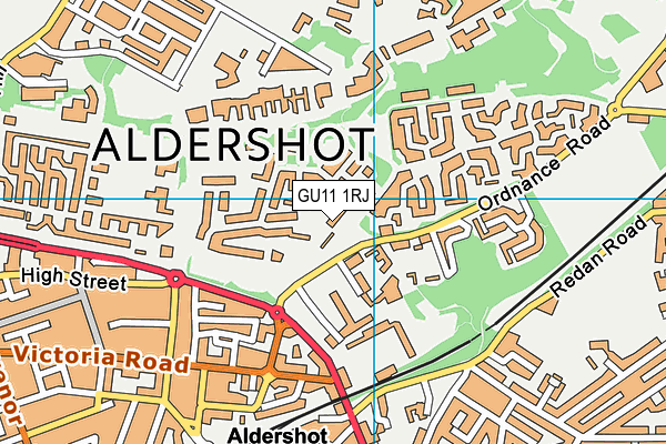 GU11 1RJ map - OS VectorMap District (Ordnance Survey) GU11 1RJ map - OS VectorMap District (Ordnance Survey)