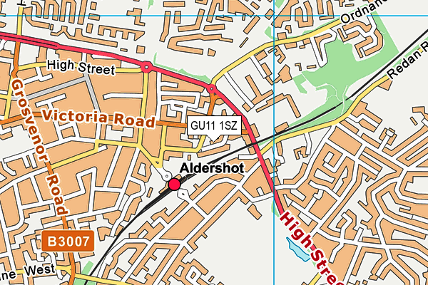GU11 1SZ map - OS VectorMap District (Ordnance Survey) GU11 1SZ map - OS VectorMap District (Ordnance Survey)