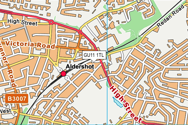 GU11 1TL map - OS VectorMap District (Ordnance Survey) GU11 1TL map - OS VectorMap District (Ordnance Survey)