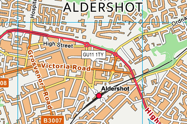 GU11 1TY map - OS VectorMap District (Ordnance Survey) GU11 1TY map - OS VectorMap District (Ordnance Survey)