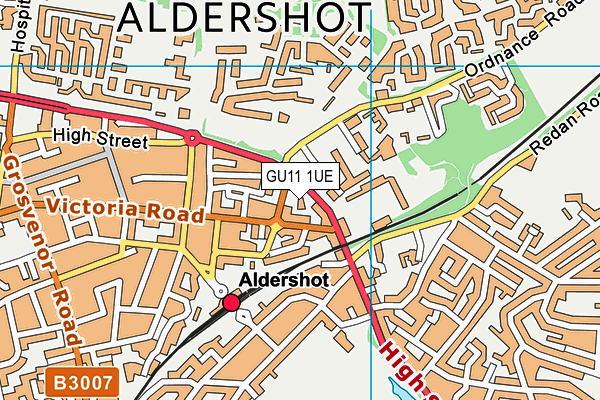 GU11 1UE map - OS VectorMap District (Ordnance Survey) GU11 1UE map - OS VectorMap District (Ordnance Survey)