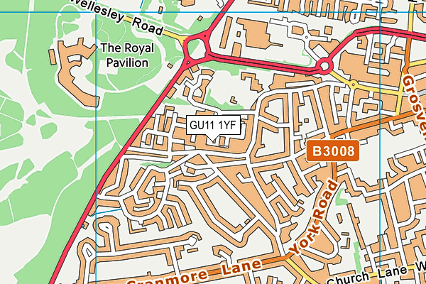GU11 1YF map - OS VectorMap District (Ordnance Survey) GU11 1YF map - OS VectorMap District (Ordnance Survey)
