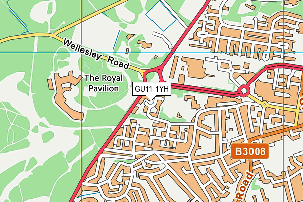 GU11 1YH map - OS VectorMap District (Ordnance Survey) GU11 1YH map - OS VectorMap District (Ordnance Survey)