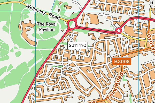 GU11 1YQ map - OS VectorMap District (Ordnance Survey)
