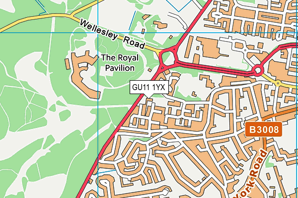 GU11 1YX map - OS VectorMap District (Ordnance Survey) GU11 1YX map - OS VectorMap District (Ordnance Survey)