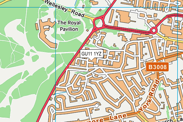 GU11 1YZ map - OS VectorMap District (Ordnance Survey) GU11 1YZ map - OS VectorMap District (Ordnance Survey)