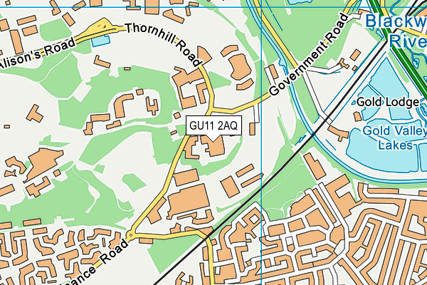 GU11 2AQ map - OS VectorMap District (Ordnance Survey) GU11 2AQ map - OS VectorMap District (Ordnance Survey)
